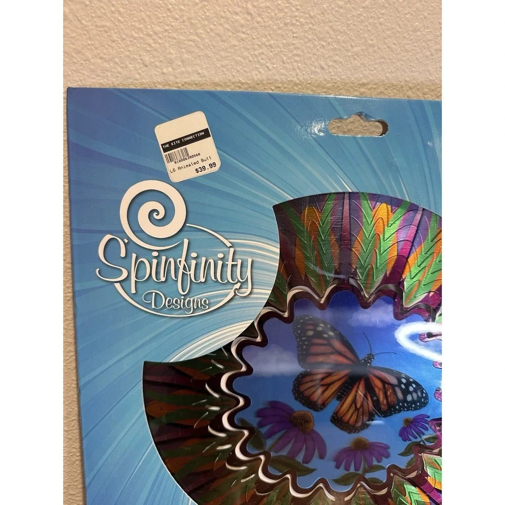 Large Animated Butterfly Stainless Steel Wind Spinner